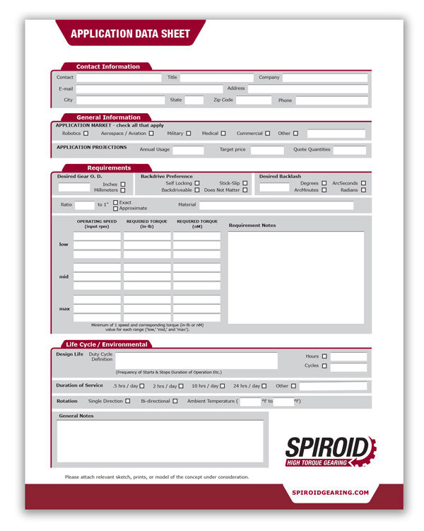 Spiroid pdf for application data estimate